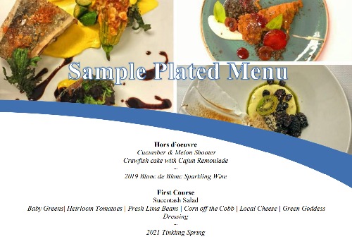 sample menu - wine